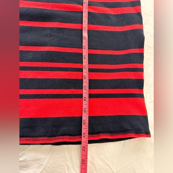 Old Navy Spandex/Cotton Blend Red & Navy Striped Pencil Skirt Size Large - Picture 8 of 9
